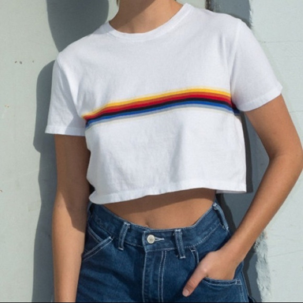 John Galt Brandy Melville Rainbow Tee